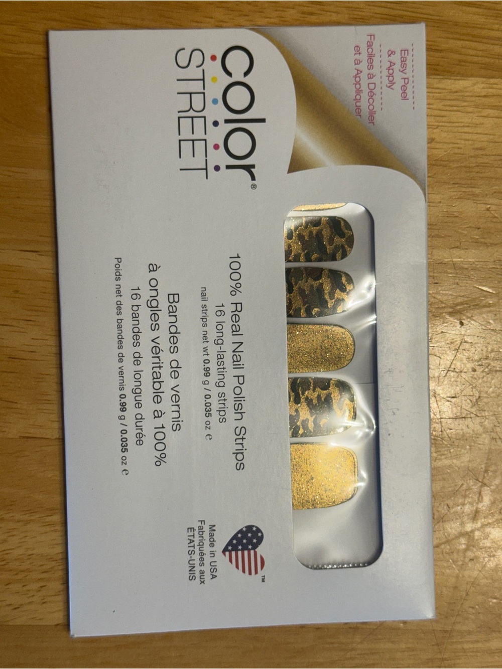 Color Street Gold & Green Camo Nail Polish Strips Glam-ouflage